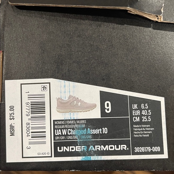 Under Armour Charged Assert 10 Women’s Running Sneakers Size 9 Gray Dawn NWT NIB - Picture 7 of 7